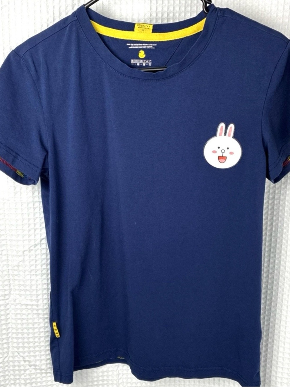 BeiBeitak Anime Mens S Shirt Blue Yellow Bunny Boi Manga Honey Bun-Bun Youth L